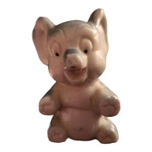 Vintage 2" Ceramic Elephant Made in Japan Blue Gray